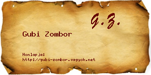 Gubi Zombor névjegykártya
