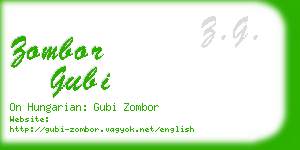 zombor gubi business card
